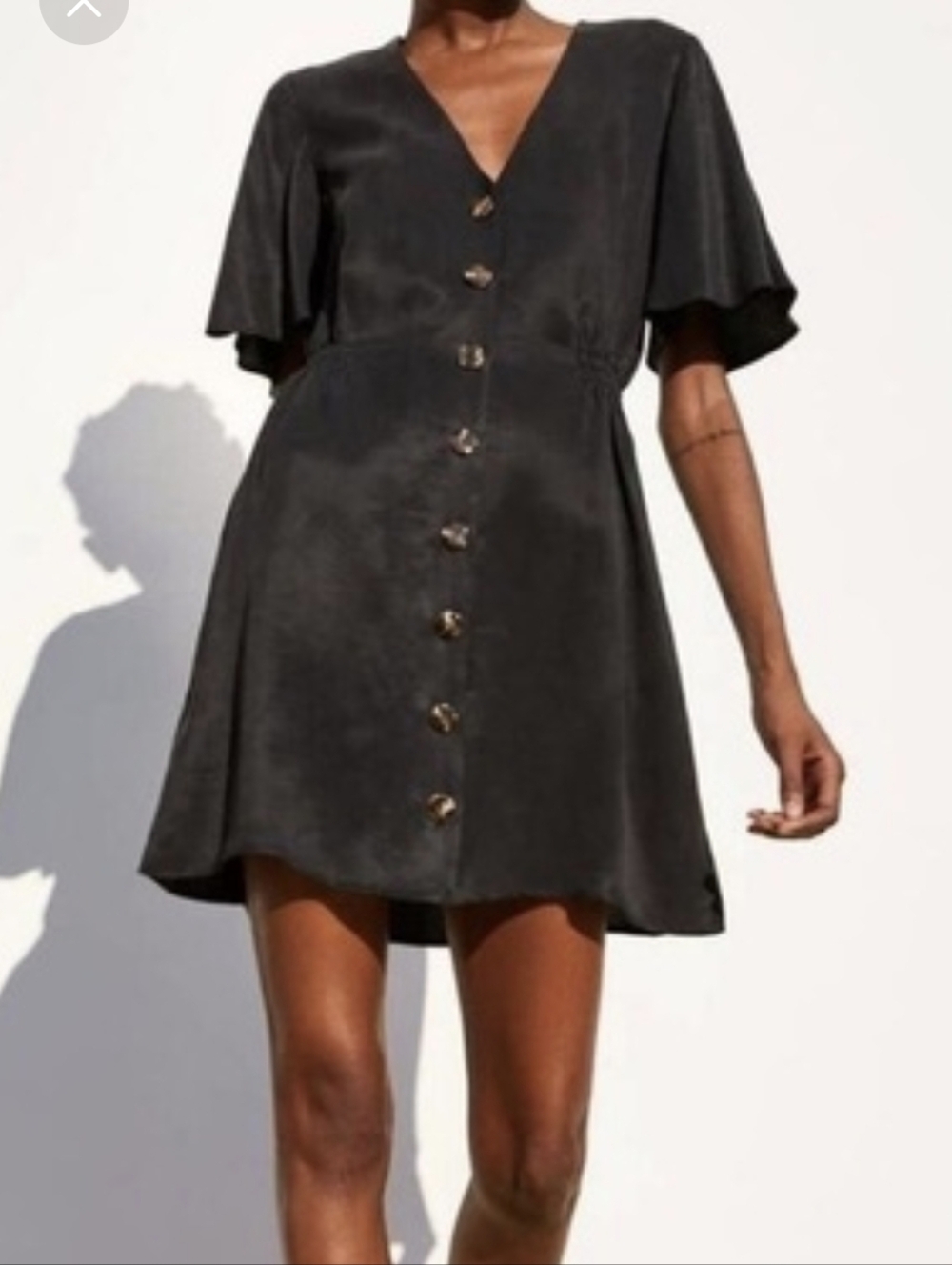 Casual Black Dress With Buttons